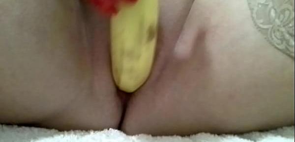  Milf Nadia orgasm with big banana MULTIORGASMIC